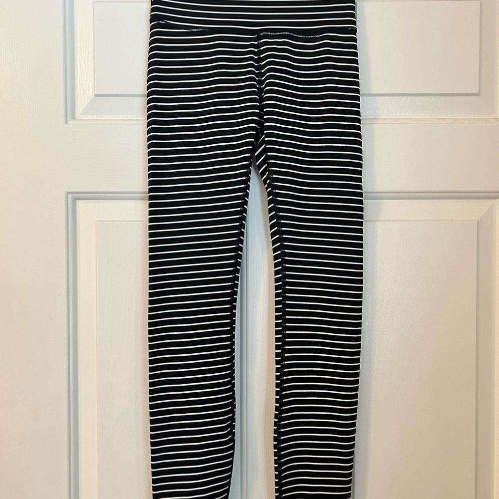 lululemon Black and White Striped Leggings - Picture 3 of 6